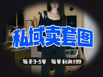 私域卖套图每天3-5单，每单利润99-全有网创