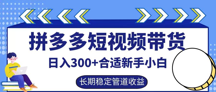 拼多多短视频带货日入300+，实操账户展示看就能学会-全有网创
