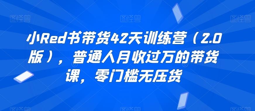 小Red书带货42天训练营(2.0版)，普通人月收过万的带货课，零门槛无压货-全有网创