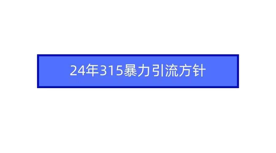 2024年自媒体爆款视频制作，快速涨粉暴力引流方针！-全有网创