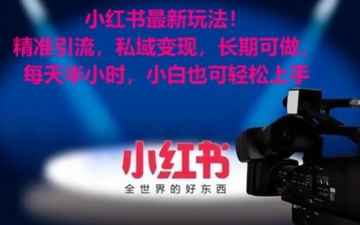 小红书最新玩法！精准引流，私域变现，长期可做，每天半小时，小白也可轻松上手-全有网创
