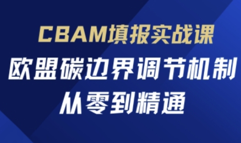 CBAM填报实战课，欧盟碳边界调节机制，从零到精通-全有网创