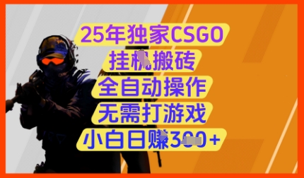 25年独家CSGO挂G搬砖，全自动操作，无需打游戏，小白日入3张+【揭秘】-全有网创
