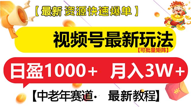 视频号最新玩法 中老年赛道 月入3W+-全有网创