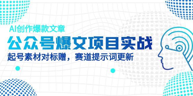 公众号爆文项目实战，AI创作爆款文章，起号素材对标赠(附赛道AI提示词-全有网创