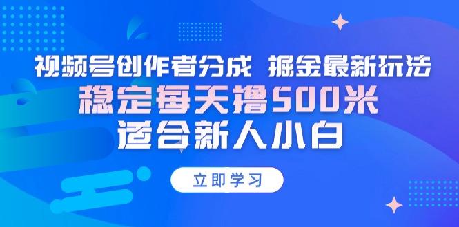 【蓝海项目】视频号创作者分成 掘金最新玩法 稳定每天撸500米 适合新人小白-全有网创
