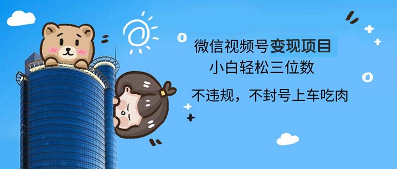 2024最新微信视频号变现项目，小白轻松月入四位数-全有网创