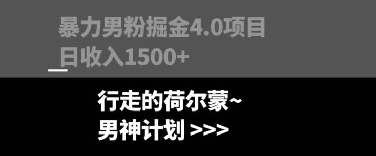 暴力男粉掘金4.0项目不违规不封号无脑复制单人操作日入1000+-全有网创