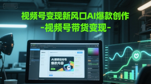 视频号变现新风口AI爆款创作-视频号带货变现-全有网创