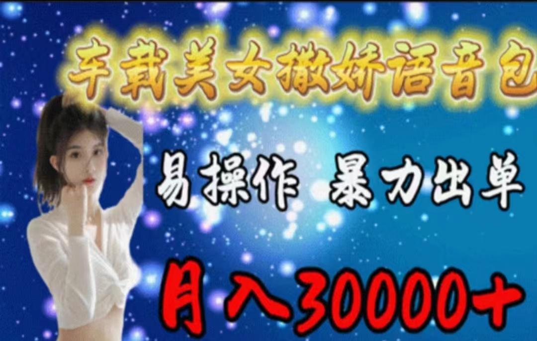 车载美女撒娇语音包，执行就出单，月入3000＋，小白看完课程就能马上实操-全有网创