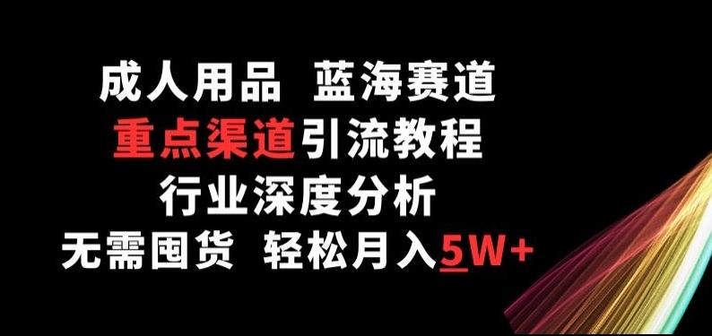 成人用品，蓝海赛道，重点渠道引流教程，行业深度分析，无需囤货，轻松月入5W+【揭秘】-全有网创