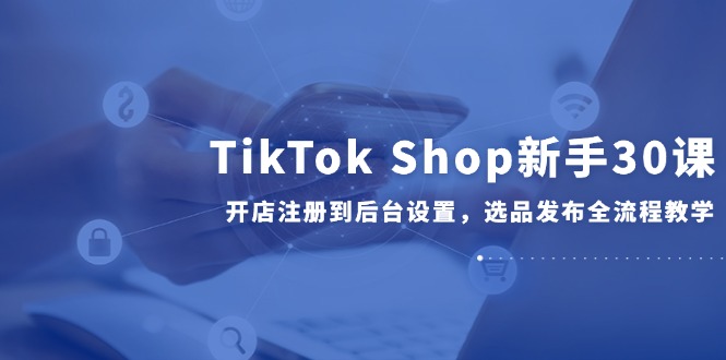 TikTok Shop新手30课,开店注册到后台设置,选品发布全流程教学-全有网创
