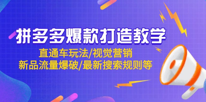 拼多多爆款打造教学：直通车玩法/视觉营销/新品流量爆破/最新搜索规则等-全有网创