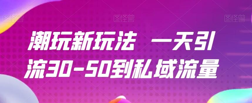 潮玩新玩法一天引流30-50到私域流量-全有网创