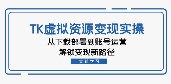 TK虚拟资料变现实操：从下载部署到账号运营，解锁变现新路径-全有网创