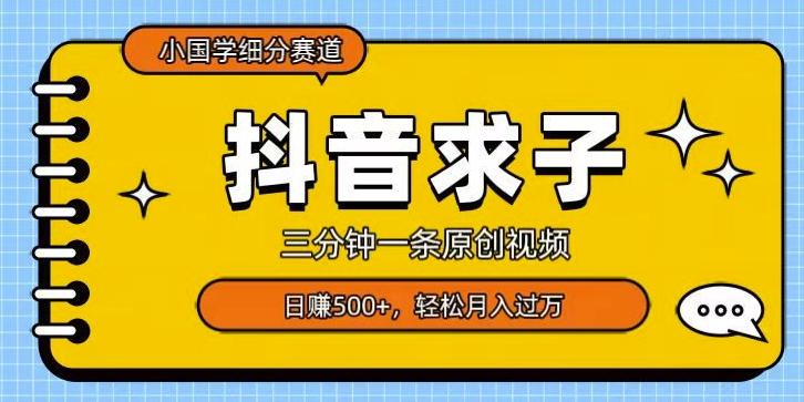 小国学细分赛道，三分钟一条原创视频，日赚500+，可矩阵复制-全有网创