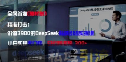 精准打击：价值3980的DeepSeek私域引流实操课，小白实操无门槛，日引精准粉300+-全有网创