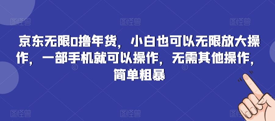 京东无限0撸年货，小白也可以无限放大操作，一部手机就可以操作，无需其他操作，简单粗暴-全有网创