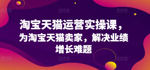 淘宝天猫运营实操课，为淘宝天猫卖家，解决业绩增长难题-全有网创