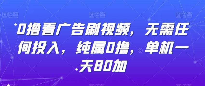 0撸看广告刷视频，无需任何投入，纯属0撸，单机一天80加-全有网创