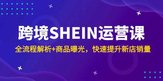 跨境SHEIN运营课，全流程解析+商品曝光，快速提升新店销量-全有网创