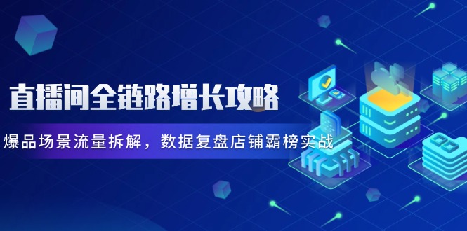 直播间全链路增长攻略，爆品场景流量拆解，数据复盘店铺霸榜实战-全有网创