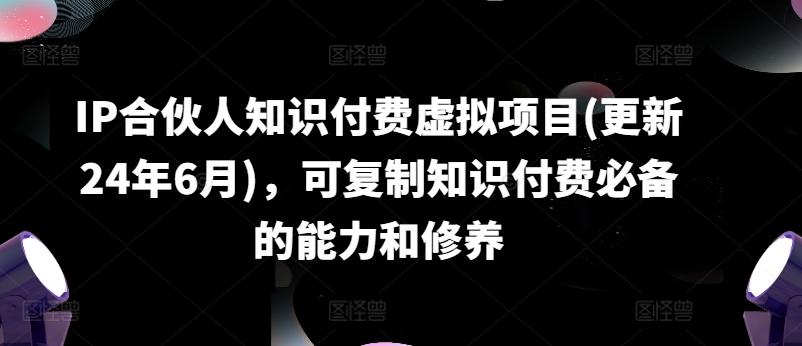 IP合伙人知识付费虚拟项目(更新24年6月),可复制知识付费必备的能力和修养