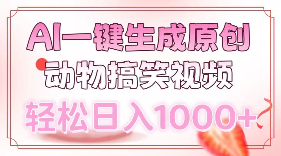 AI一键生成原创动物搞笑视频，轻松日入1000+-全有网创