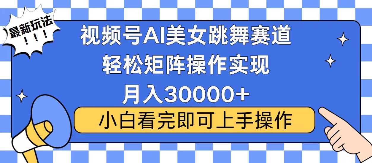 视频号蓝海赛道玩法，当天起号，拉爆流量收益，小白也能轻松月入30000+-全有网创