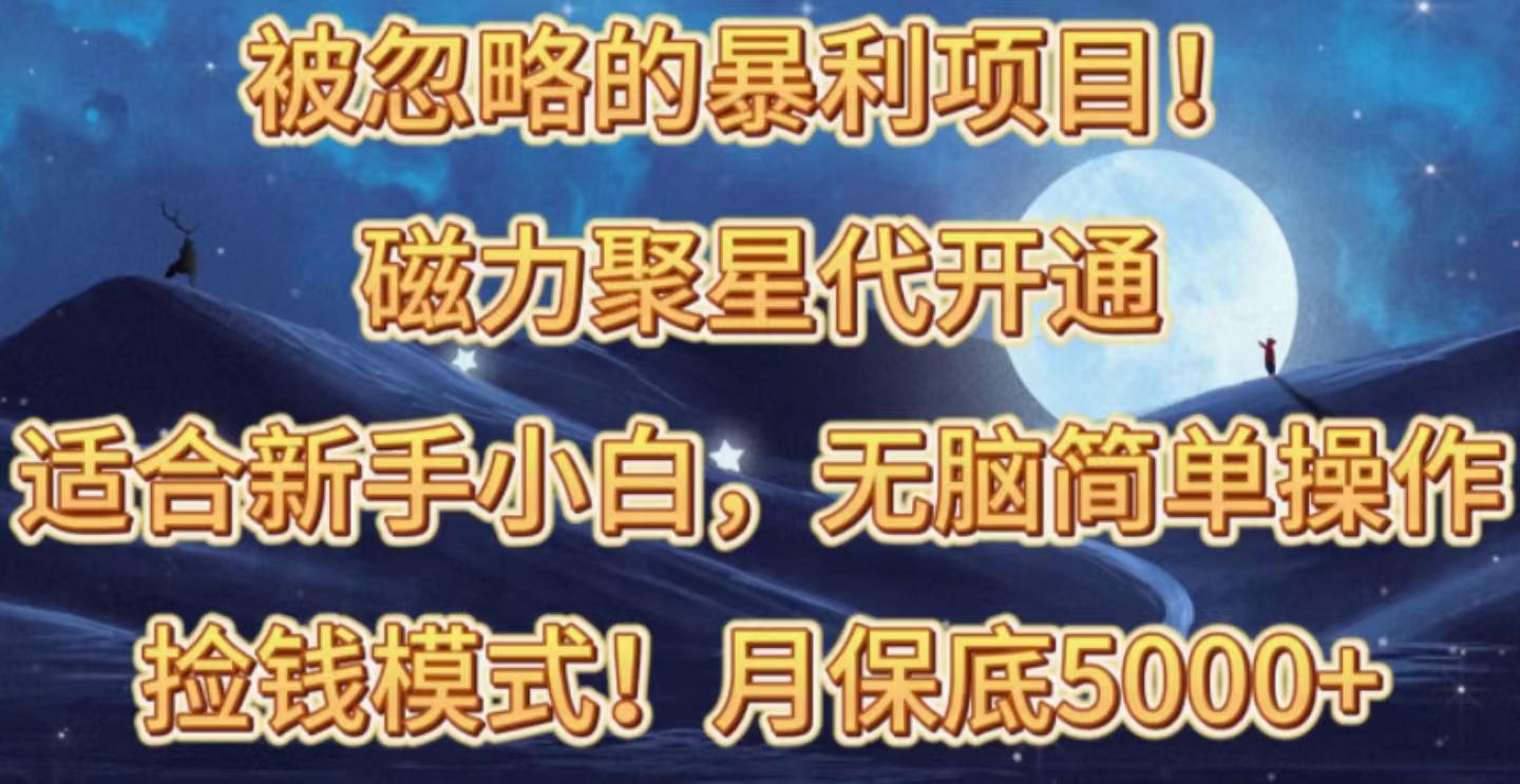 被忽略的暴利项目！磁力聚星代开通捡钱模式，轻松月入五六千-全有网创
