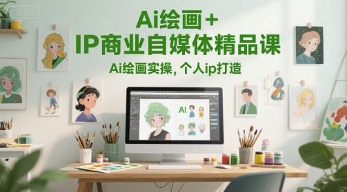 Ai绘画+IP商业自媒体精品课，Ai绘画实操，个人ip打造-全有网创