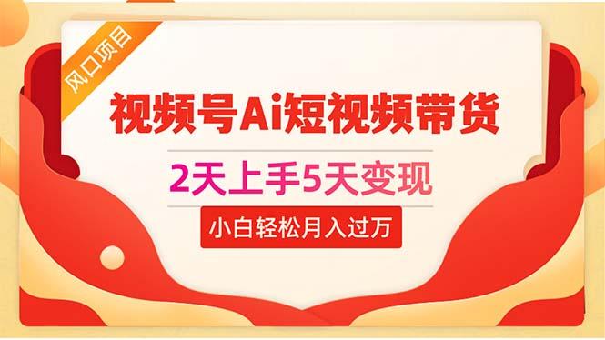 2天上手5天变现视频号Ai短视频带货0粉丝0基础小白轻松月入过万-全有网创