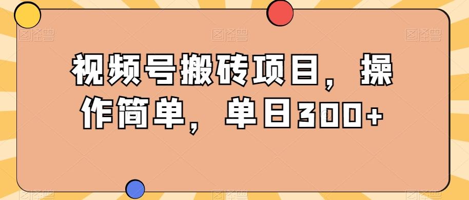 视频号搬砖项目,操作简单,单日300+-全有网创