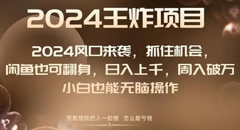 2024风口项目来袭，抓住机会，闲鱼也可翻身，日入上千，周入破万，小白也能无脑操作-全有网创