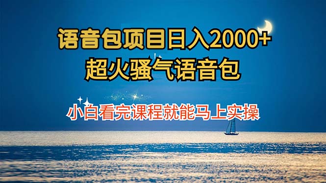 语音包项目 日入2000+ 超火骚气语音包小白看完课程就能马上实操-全有网创