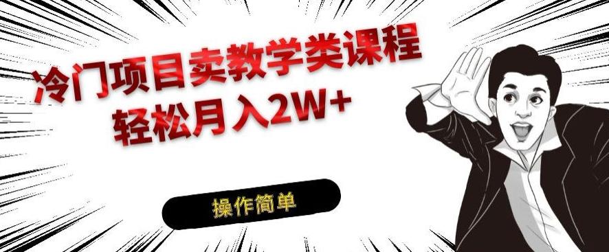 冷门项目卖教学类课程,轻松月入2W+-全有网创