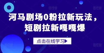 河马剧场0粉拉新玩法，短剧拉新嘎嘎爆-全有网创