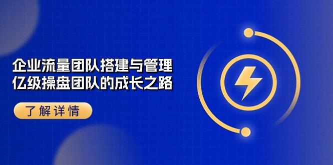 企业 流量团队-搭建与管理，亿级 操盘团队的成长之路(28节课-全有网创