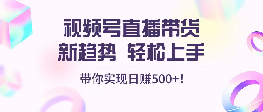 视频号直播带货新趋势，轻松上手，带你实现日赚500+-全有网创