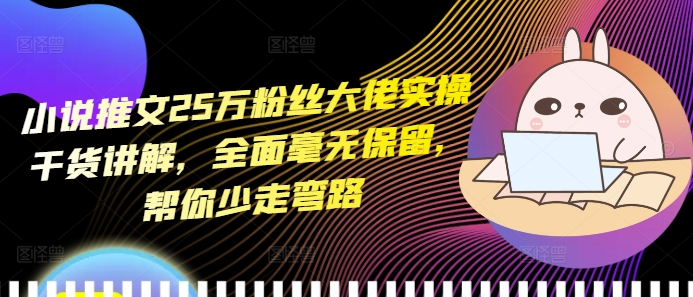 小说推文25万粉丝大佬实操干货讲解，全面毫无保留，帮你少走弯路-全有网创