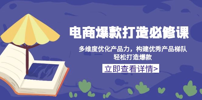 电商爆款打造必修课：多维度优化产品力，构建优秀产品梯队，轻松打造爆款-全有网创