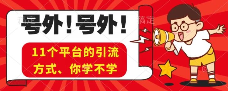 实操11个热门平台引流方法、私域教程看完不走弯路！-全有网创