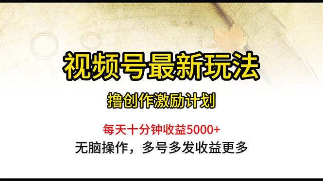 视频号最新玩法，每日一小时月入5000+-全有网创