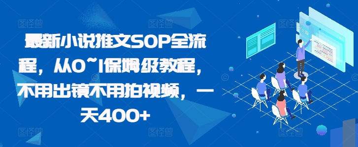 最新小说推文SOP全流程，从0~1保姆级教程，不用出镜不用拍视频，一天400+-全有网创