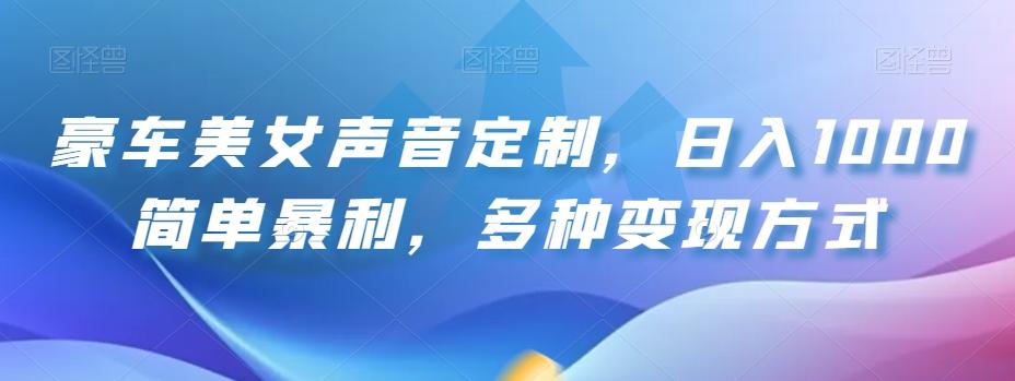 豪车美女声音定制，日入1000简单暴利，多种变现方式-全有网创