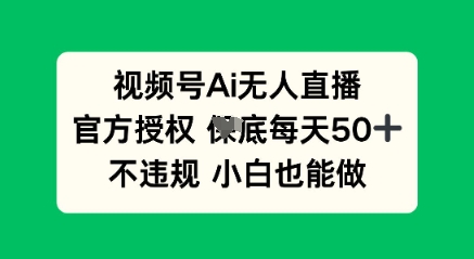 视频号AI无人直播，官方授权  每天50+，不违规 小白也能做-全有网创