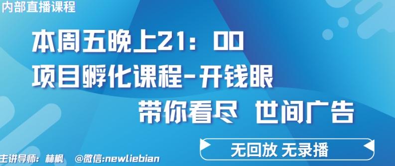 4.26日内部回放课程《项目孵化-开钱眼》赚钱的底层逻辑【揭秘】-全有网创