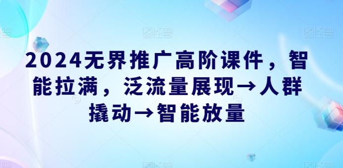 2024无界推广高阶课件，智能拉满，泛流量展现→人群撬动→智能放量-全有网创