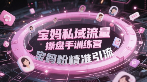 宝妈私域流量操盘手训练营,宝妈粉精准引流-全有网创