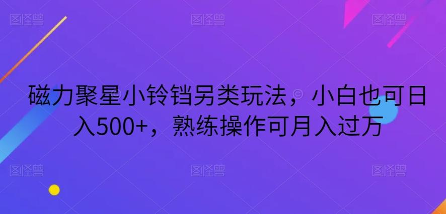 磁力聚星小铃铛另类玩法，小白也可日入500+，熟练操作可月入过万-全有网创